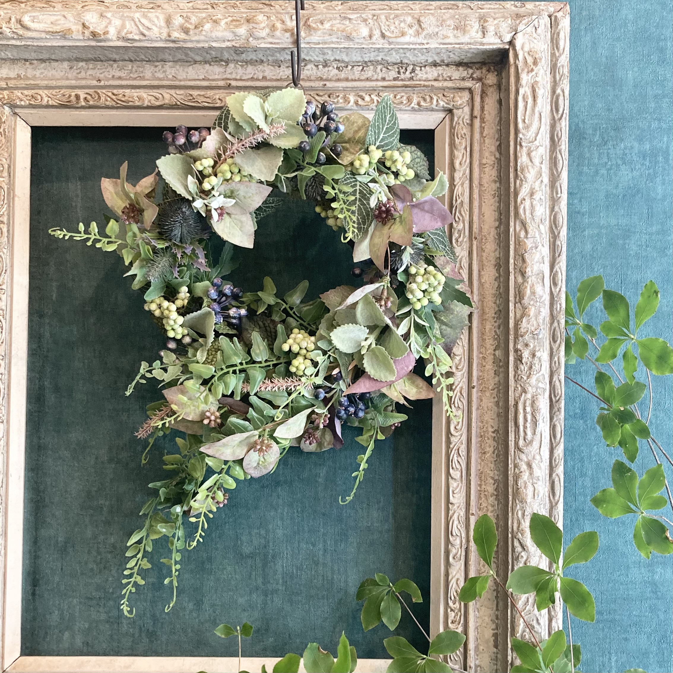 アートフラワー/毎日飾れるリース〈leaf〉