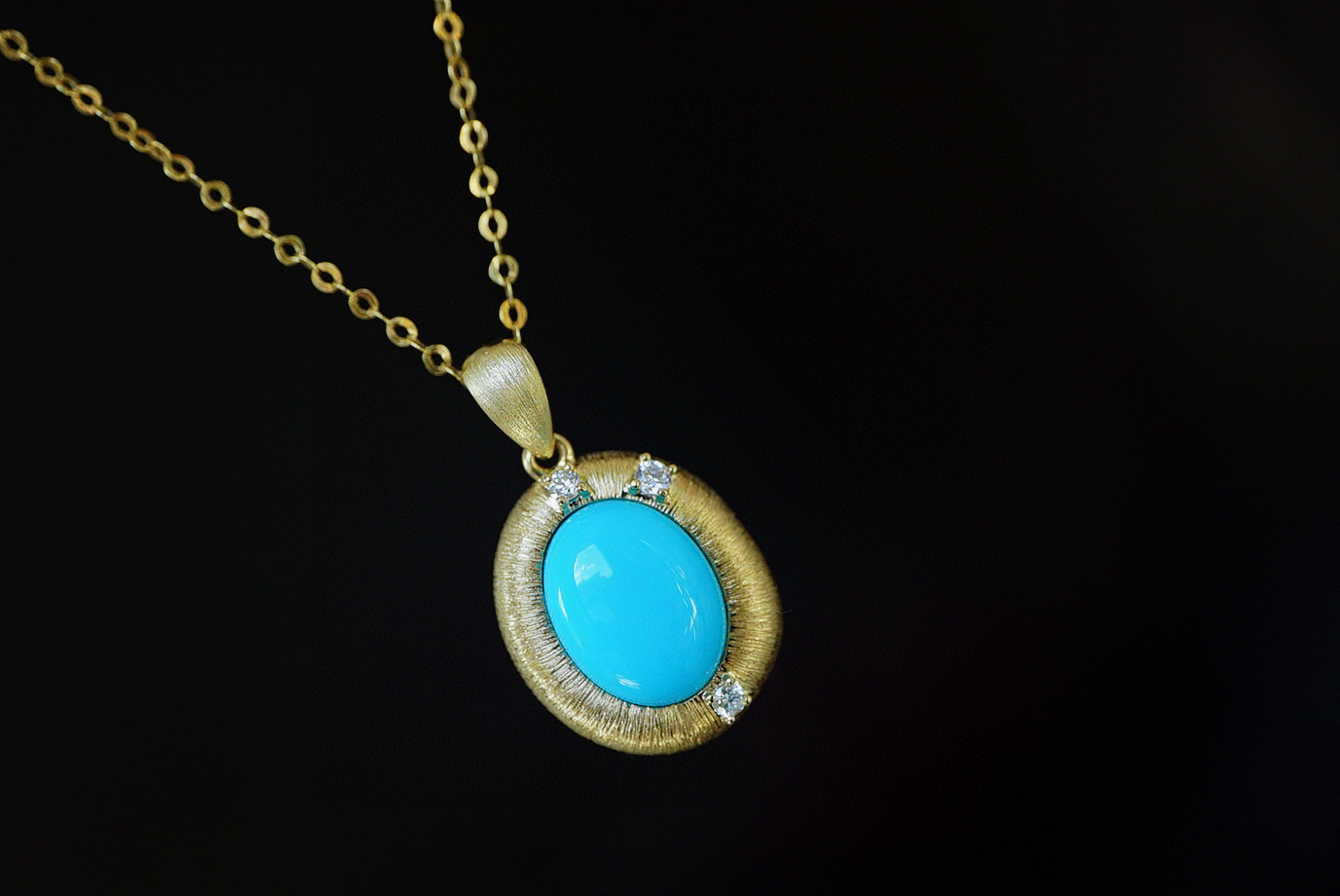 「眠り姫」K18ゴールド　ナチュラルターコイズ　成功・繁栄 12月の誕生石　アリゾナトルコ石  ペンダントのみ