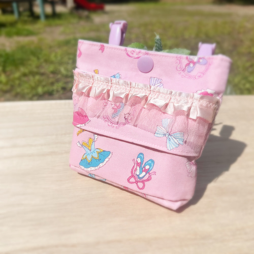 新作☆バレエ柄 フリル付き⭐︎移動ポケット⭐︎女の子 小学生 幼稚園
