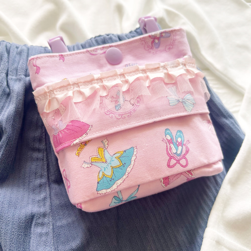 新作☆バレエ柄 フリル付き⭐︎移動ポケット⭐︎女の子 小学生 幼稚園