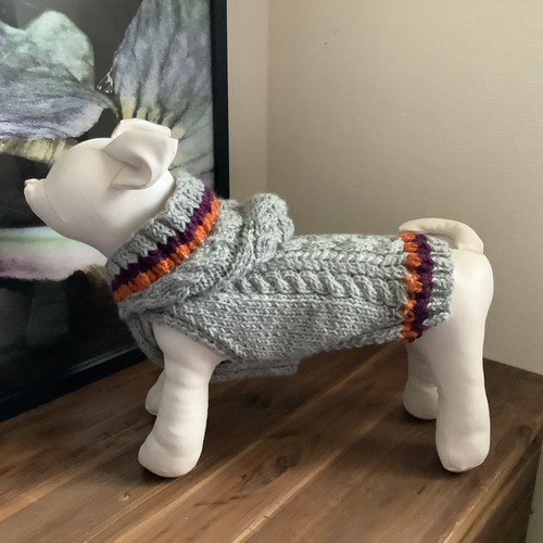 小中大型犬♪選べる襟・袖デザイン♪サイズオーダー♪ウール100%♪犬服