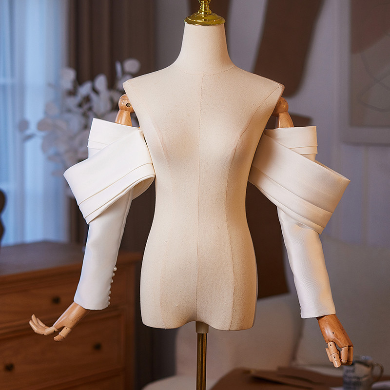 袖カバー サテン 白 綺麗 DIY 高級感 取り外し袖 アクセサリー ウェディングドレス AK050 4,308円