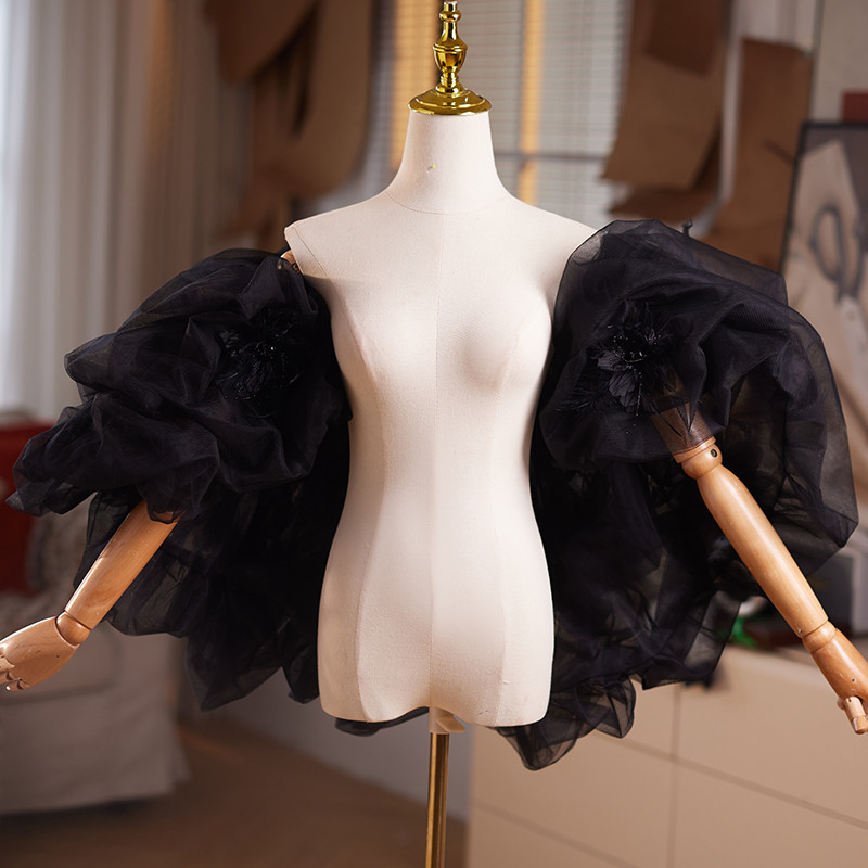 オフショルダー 黒 DIY 高級感 肩飾り ドレスアクセサリー ウェディングドレス DTY362