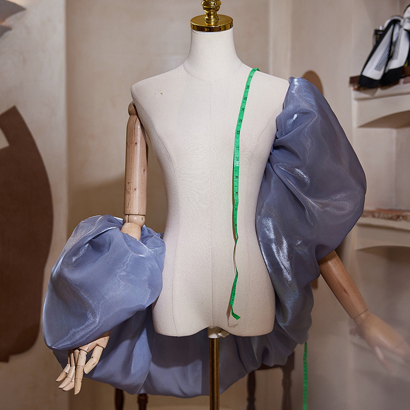 オフショルダー オーガンザ 青 DIY 高級感 肩飾り ドレスアクセサリー パーティー ウェディングドレス DTY045