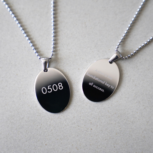 プレートネックレス 刻印オーダー イニシャル 数字 サージカル