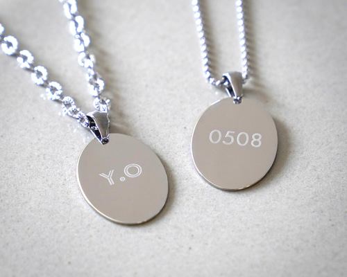 18k刻印有り　ネックレス ◇世界に一つ◇オリジナル刻印入りBarネックレス【長さが選べます