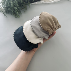 Creema限定[ 3type ] Amulette - 真珠貝 - ミニポーチ／スエード／セピアベージュ／バネポーチ 9枚目の画像