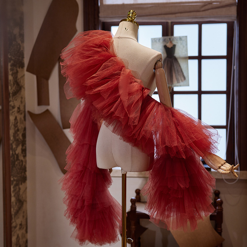 オフショルダー ワインレッド DIY 綺麗 肩飾り ドレスアクセサリー パーティー ウェディングドレス DTY023