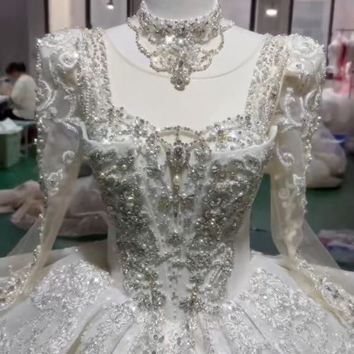 韓国風 新作可愛いウェディングドレス 秋婚冬婚春婚にピッタリ 高級感