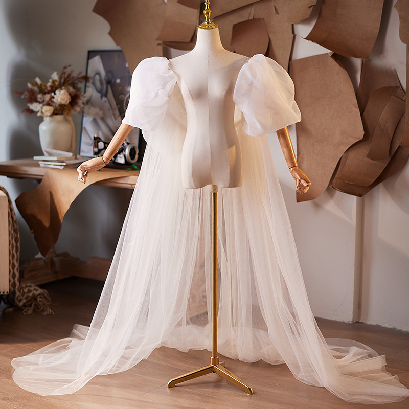 ケープ トレーン 裾引き 白 綺麗 DIY 肩飾り アクセサリー パーティー ウェディングドレス DTY339