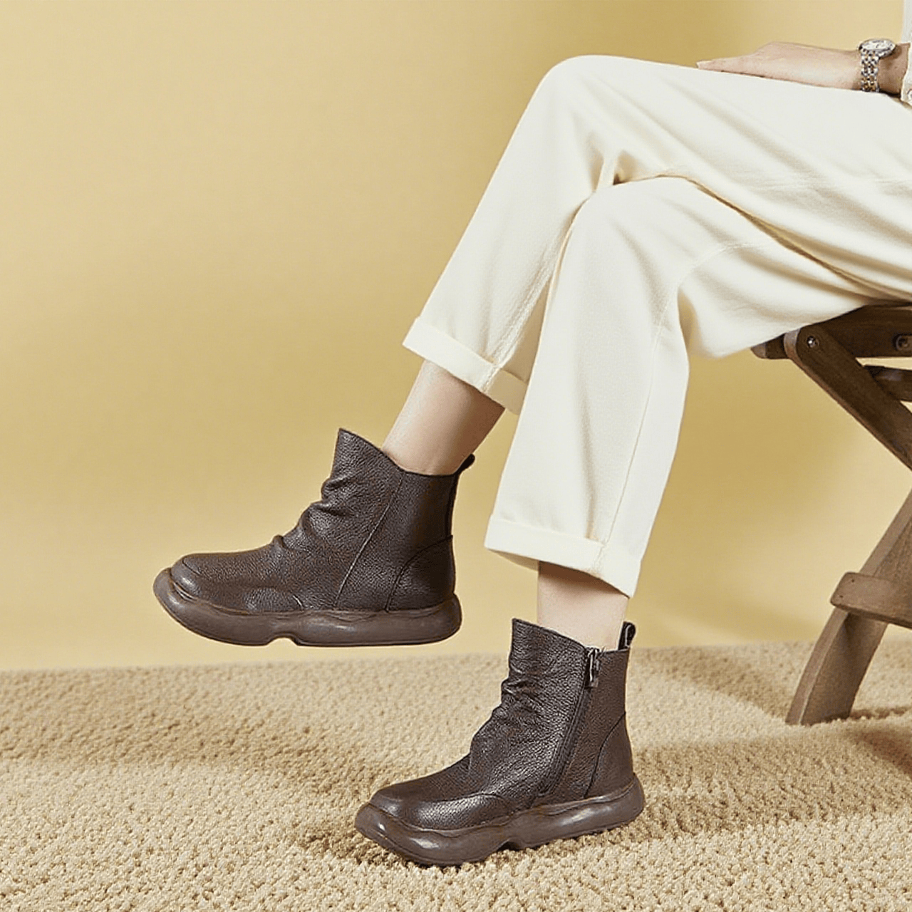 新作！レトロな雰囲気】牛革マーチンブーツ 秋冬定番|ボリュームソールで脚長効果＆クールな印象UP!