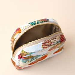 [ 秋限定 ] フランス生地 ラウンドポーチC ginkgo multi 9枚目の画像