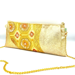 樹脂ハンドル 紺と金 帯リメイク トートバッグ A4 通勤 和装 浴衣