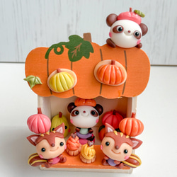 コンパクト 桃のお雛様 樹脂粘土 粘土細工 ミニチュア