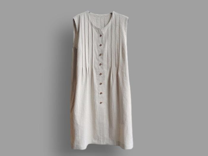 ～Seriesチュニック…綿麻エアータンブラー生地・袖なし～