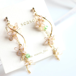 銀木犀　ウェーブ　ピアス・イヤリング　ディップフラワー 3枚目の画像