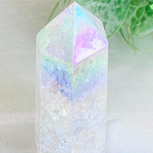 七色の夢໒꒱✨　レインボーオーラ　水晶　クリスタル　ポイント　原石　ポリッシュ 七色の夢໒꒱✨ レインボーオーラ 水晶 クリスタル ポイント