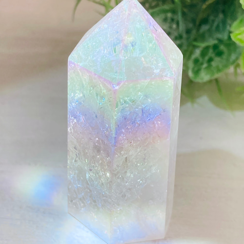 七色の夢໒꒱✨ レインボーオーラ 水晶 クリスタル ポイント 原石