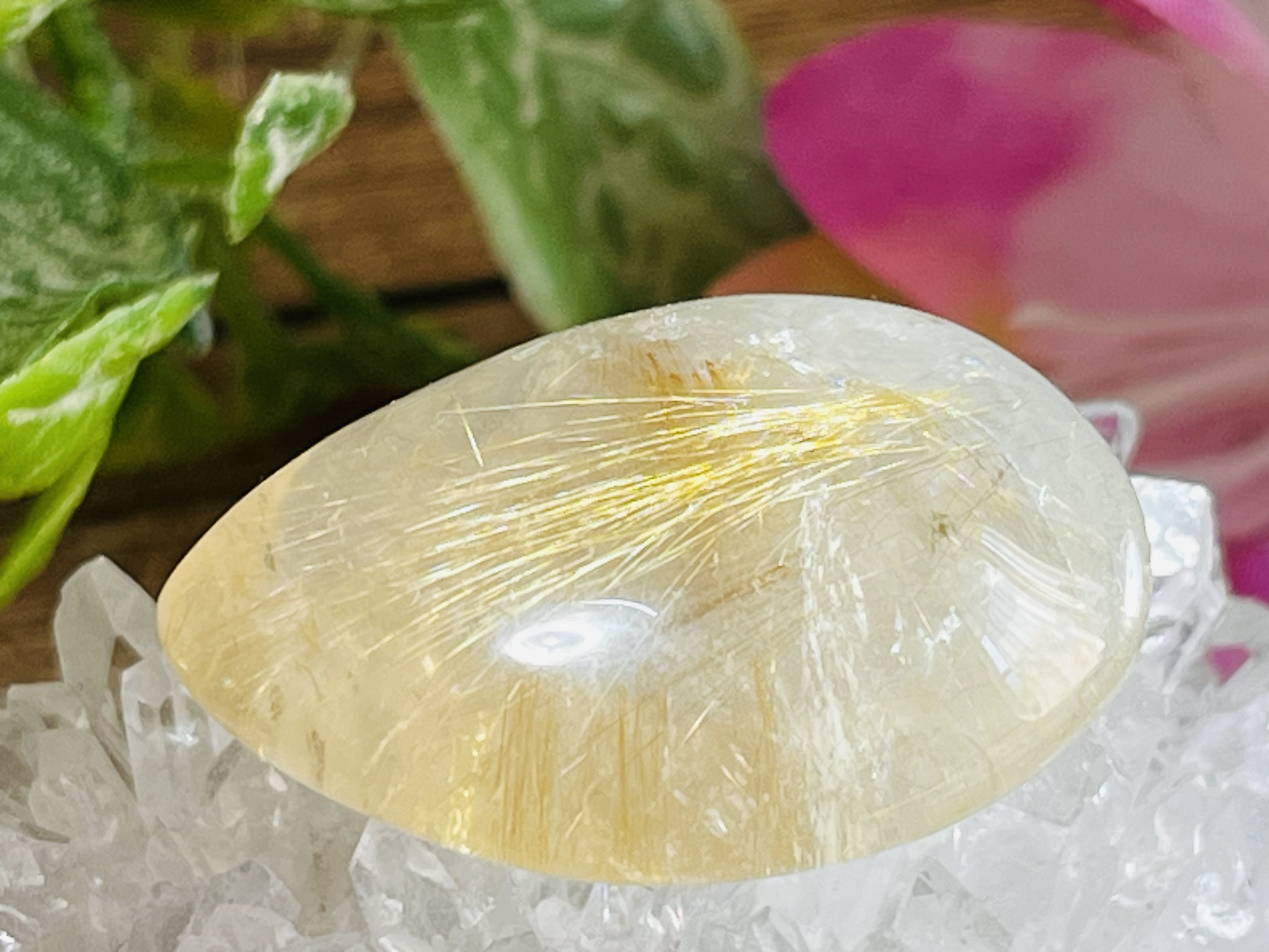 ゴールド ルチルクォーツ　ドロップ ルース　タンブル　原石