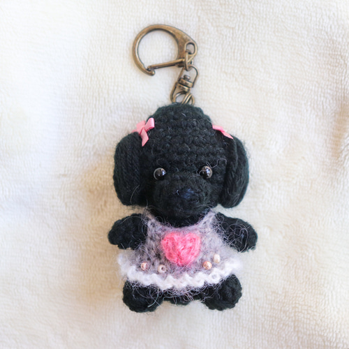 トイプードルのあみぐるみキーホルダー あみぐるみ ほっこりくらぶ