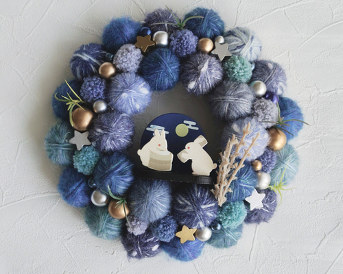 毛糸玉キラキラリース 毛糸玉リース☆赤いキラキラ 毛糸玉でクリスマスリース手作りしたよ