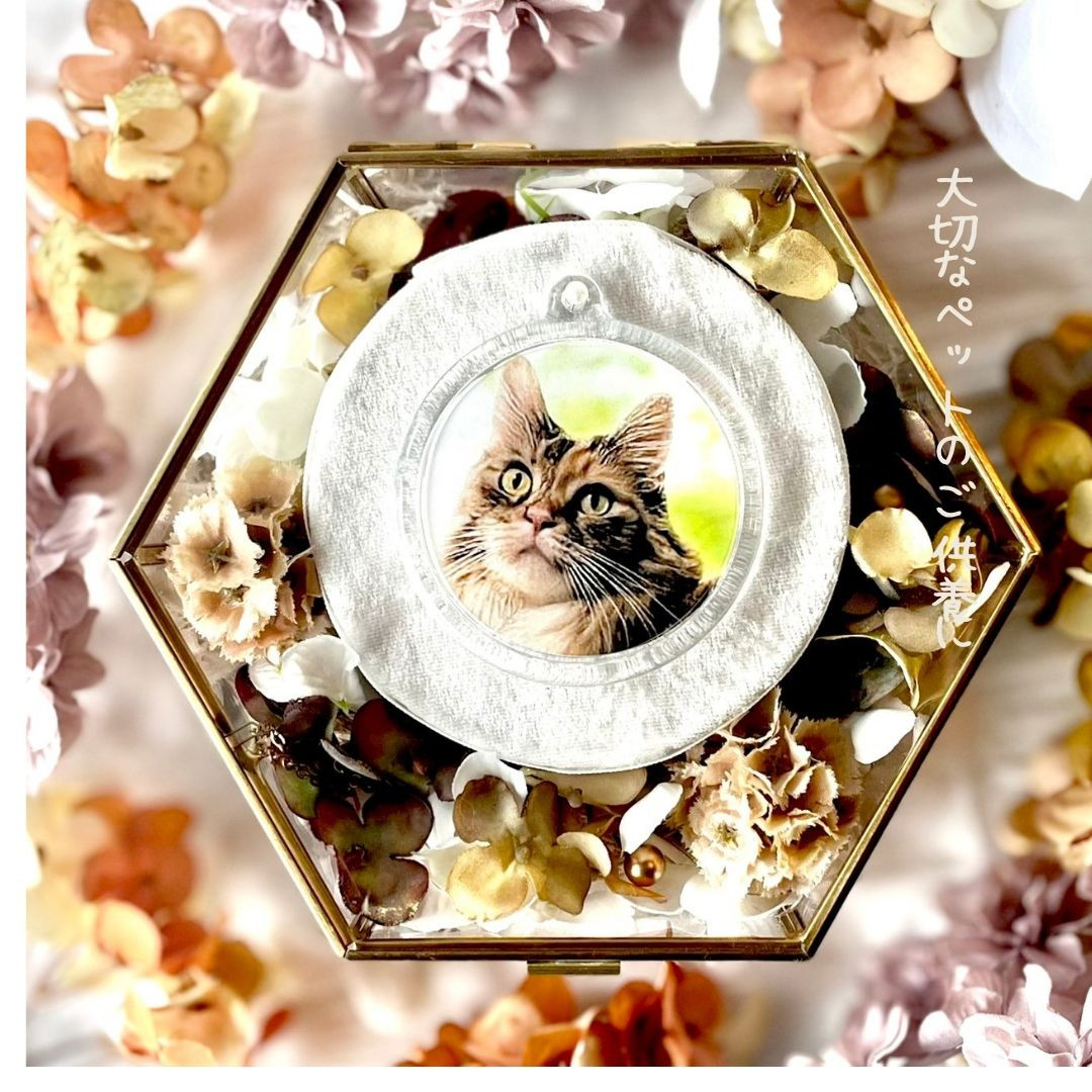 【色オーダー】コンパクトメモリアル/フォトフレーム・お供え花・遺骨カプセルがすべて一つ/省スペース/おしゃれ/お手元供養