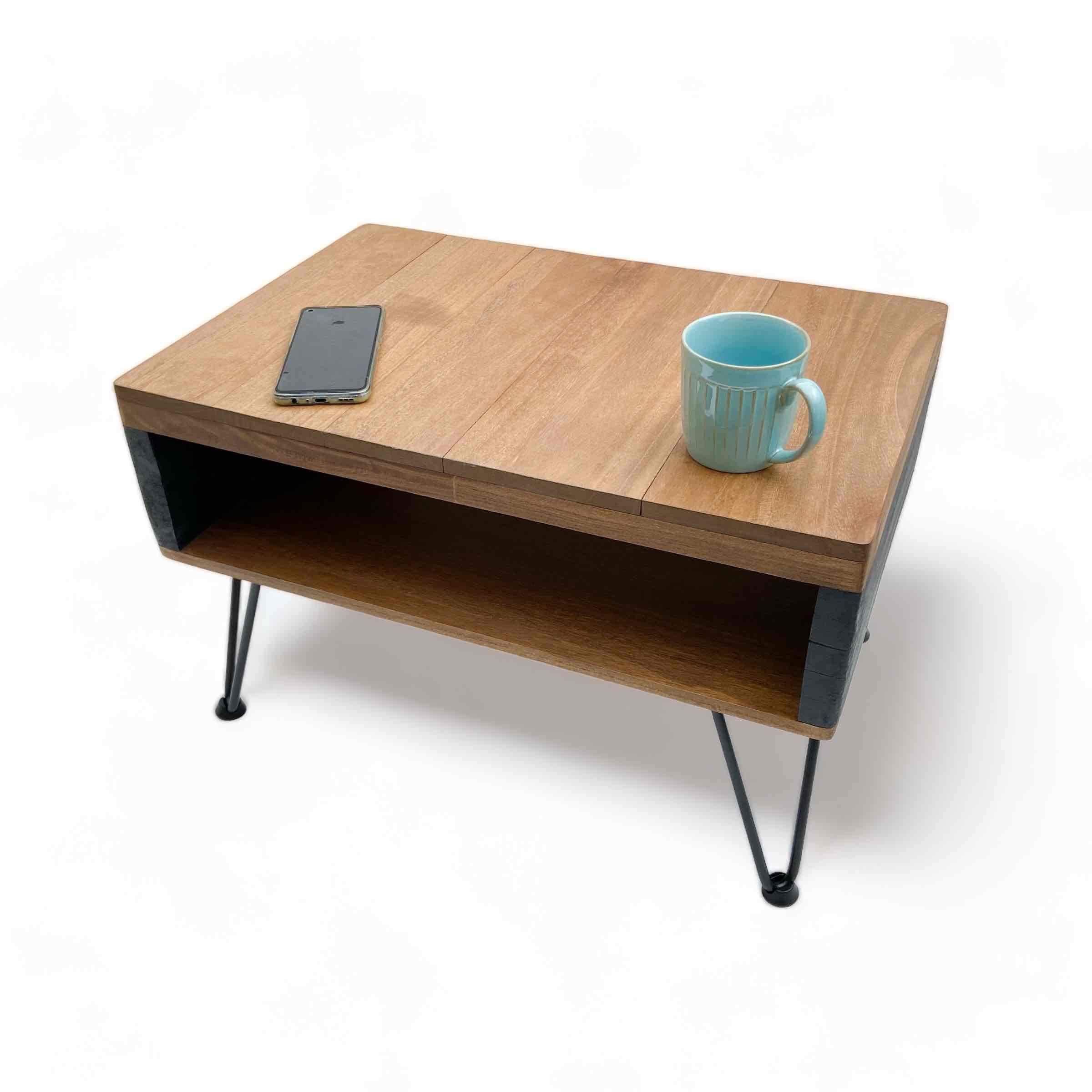 【限定1台】桐のテーブル オーク×アイアンブラック（リビングテーブル サイドテーブル ナチュラルインテリア 木製家具