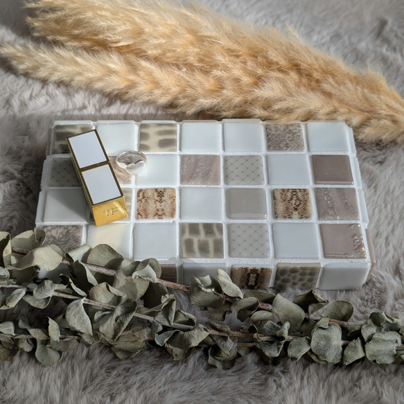 【360度タイル貼り】名古屋モザイク　ディスプレイトレイ【送料無料 5枚目の画像