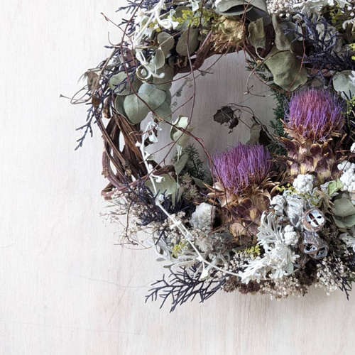 専用＊感謝Sale＊アーティーチョーク　アンティーク　ドライフラワーリース 感謝Sale＊送料込＊アーティーチョーク アンティーク ドライ