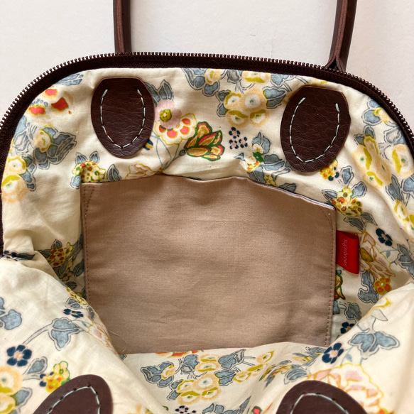小さなボストンバッグ　ハンドバッグ　ポピーとルピナス2 9枚目の画像