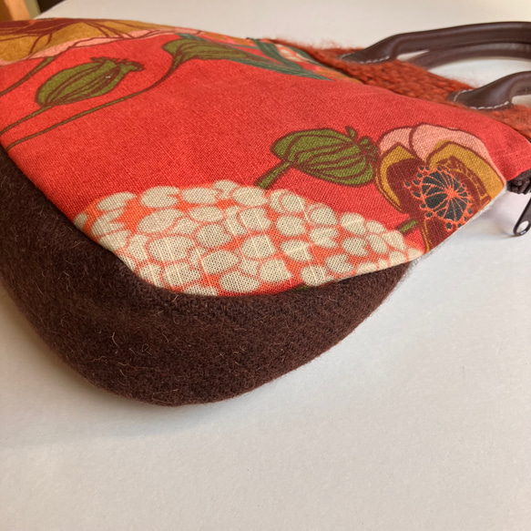 小さなボストンバッグ　ハンドバッグ　ポピーとルピナス2 7枚目の画像