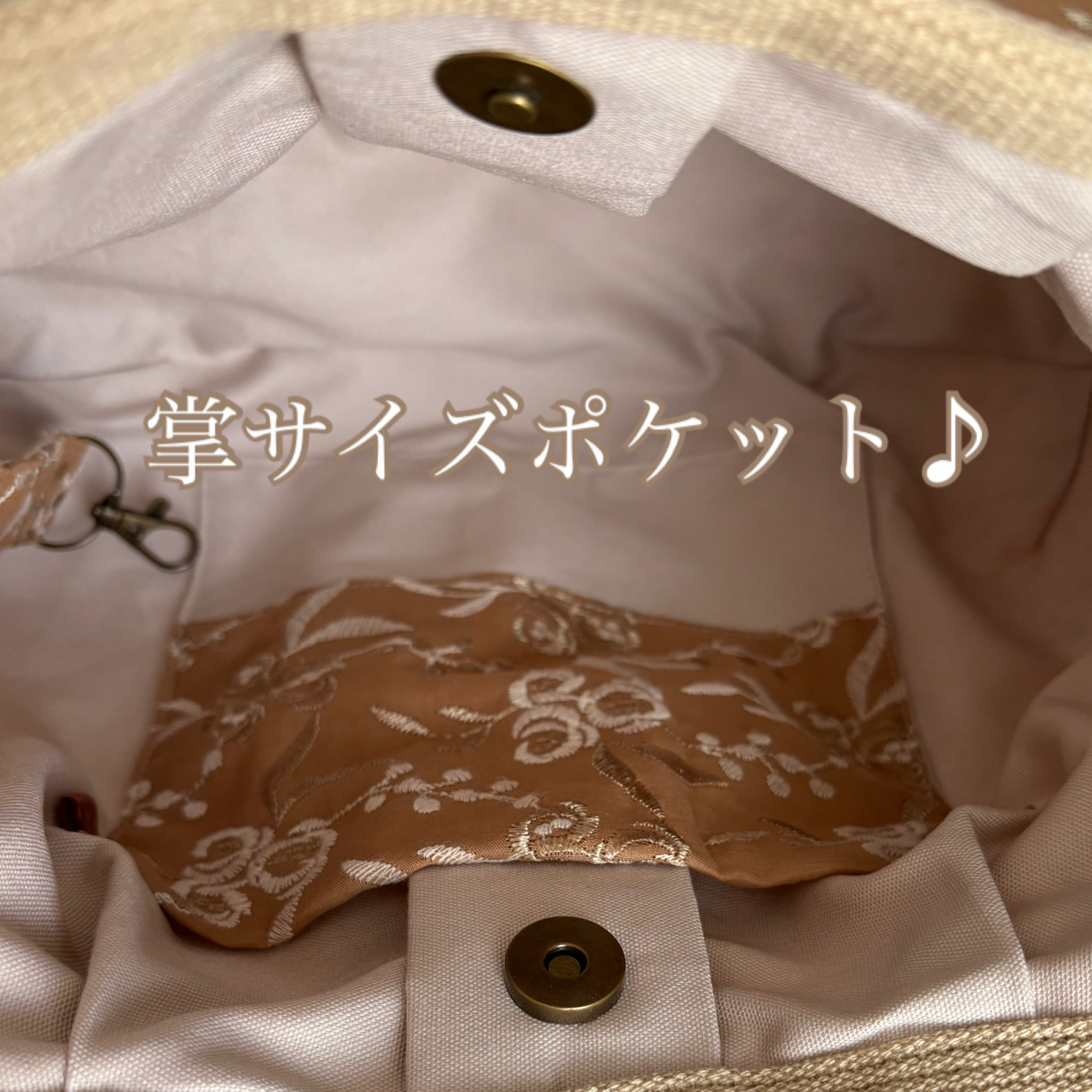 コロンと可愛いショルダーグラニーバッグ ローズ刺繍レース キャメル ◎選べる2サイズ コロンと可愛いショルダーグラニーバッグ ローズ刺繍レース キャメル ◎選べる2サイズ