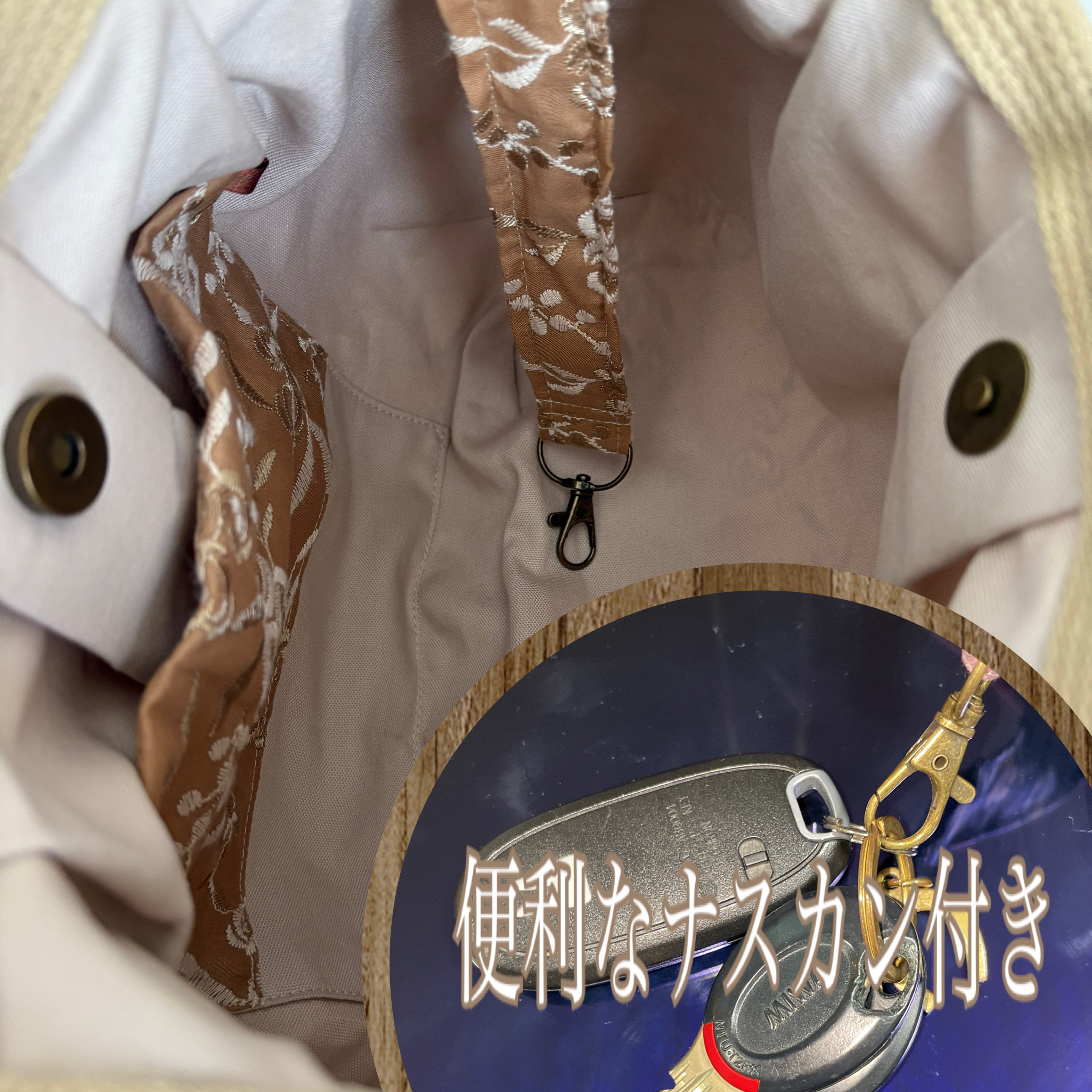 コロンと可愛いショルダーグラニーバッグ ローズ刺繍レース キャメル ◎選べる2サイズ コロンと可愛いショルダーグラニーバッグ ローズ刺繍レース キャメル ◎選べる2サイズ