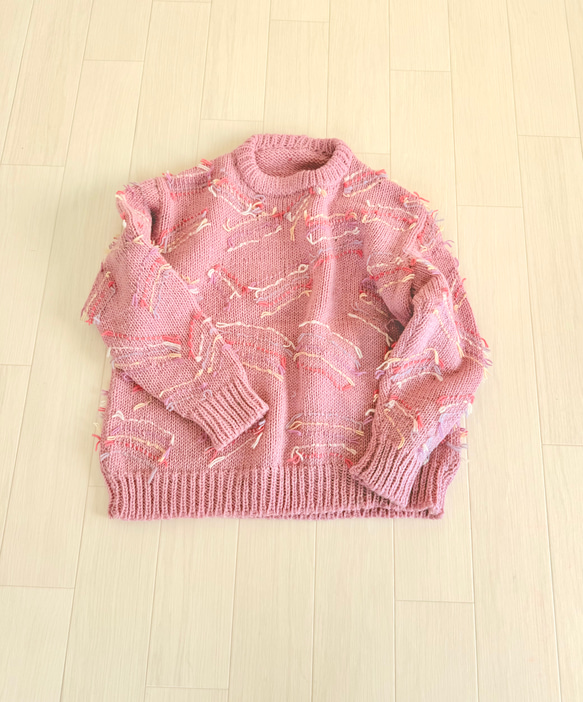 新品！ロージーモンスター セーター ニット ピンク RosyMonster ブーケ バイカラー ニット ピンク 花柄 ウール - メルカリ