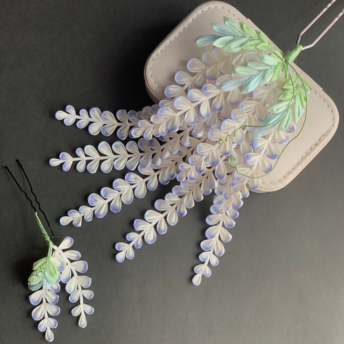 つまみ細工 髪飾り 藤の花 成人式 卒業式 七五三 753 発表会 振袖 袴