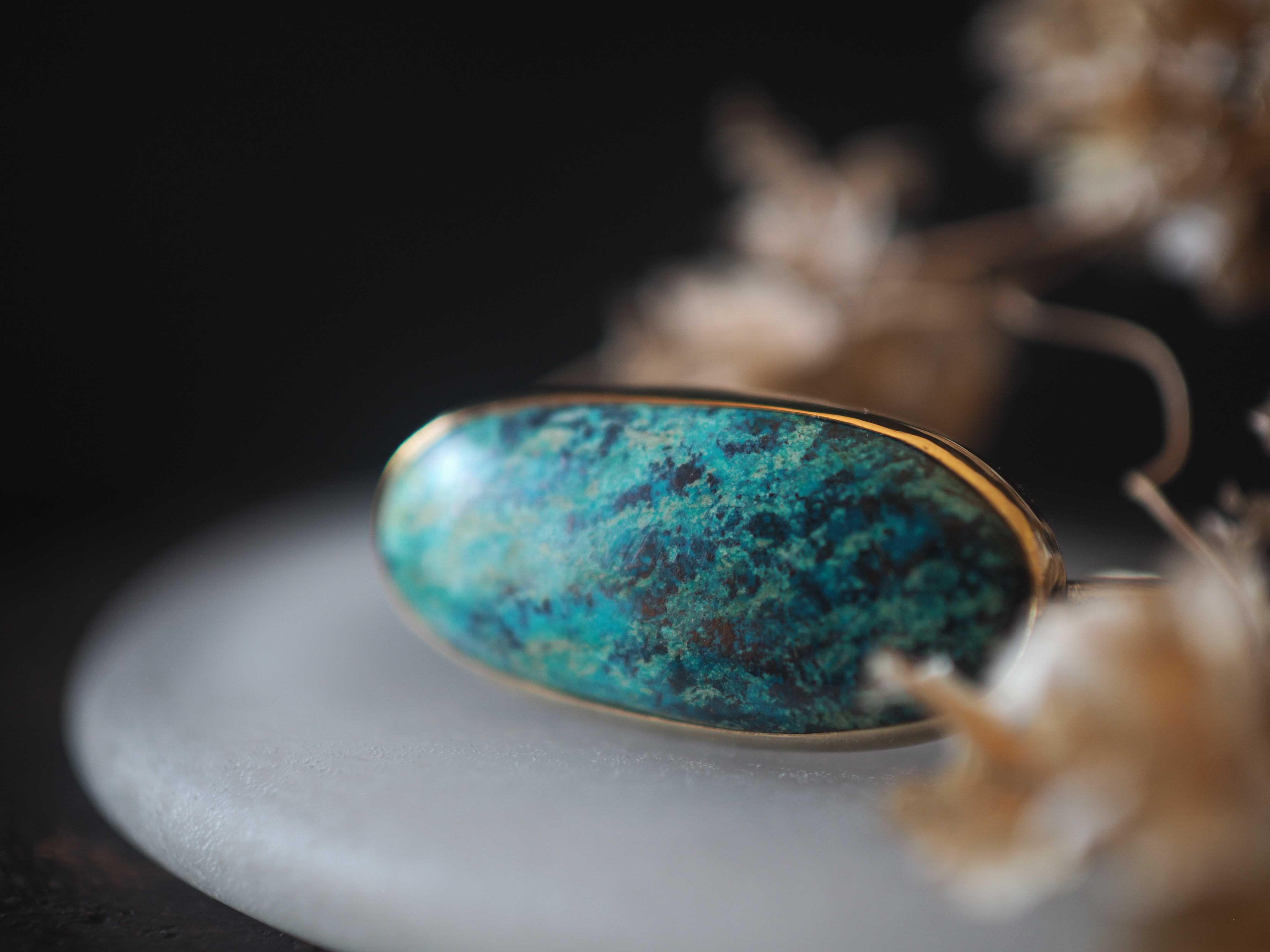 chrysocolla brass bangle (kau)