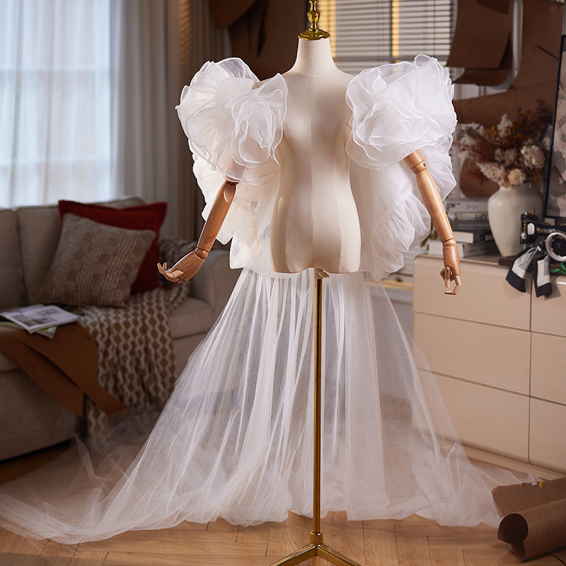 ケープ トレーン 裾引き 白 DIY 綺麗 肩飾り アクセサリー パーティー ウェディングドレス DTY356 8,201円