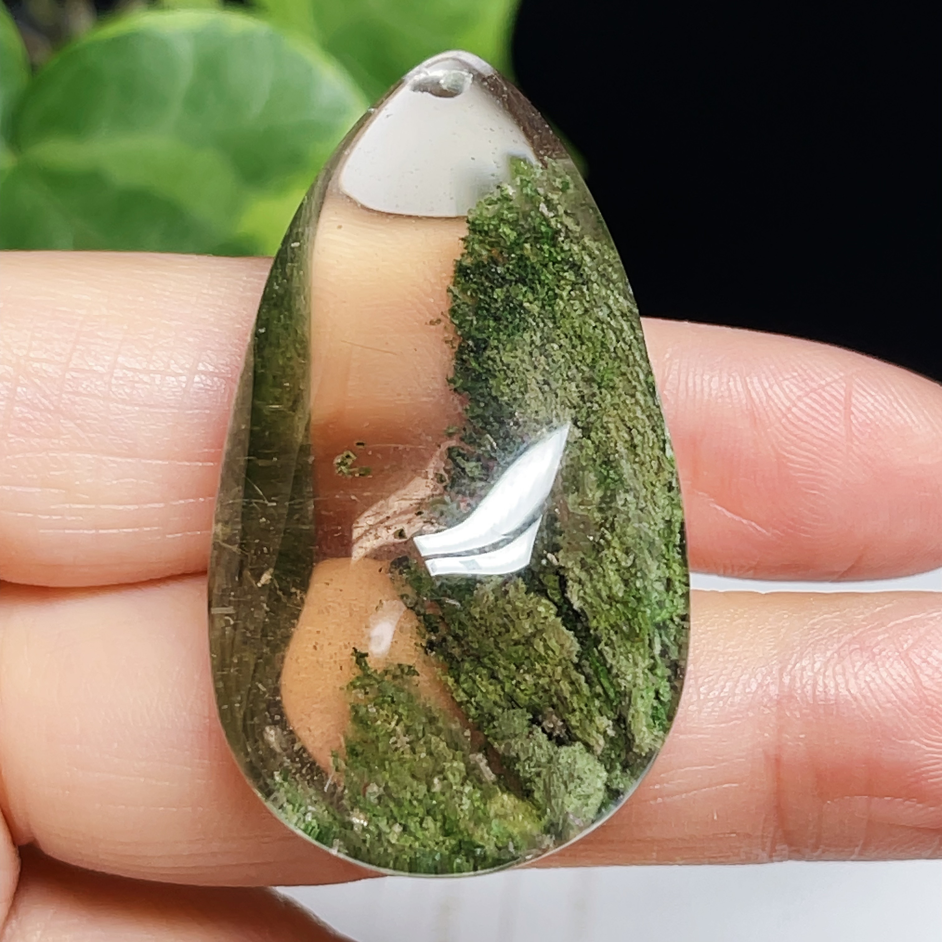 ガーデンクォーツ　庭園水晶　幽霊水晶　ペンダント　ネックレス　【高品質】54