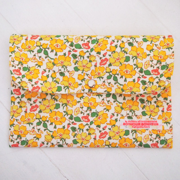 リバティ 母子手帳ケース ミセス・ストーンリー/イエロー B6サイズ