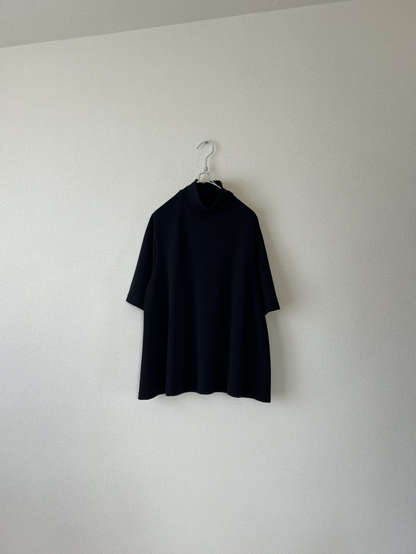 Aラインのニットトップス　ブラック　サイズ展開あり 7枚目の画像