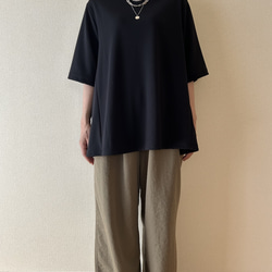 Aラインのニットトップス　ブラック　サイズ展開あり 5枚目の画像