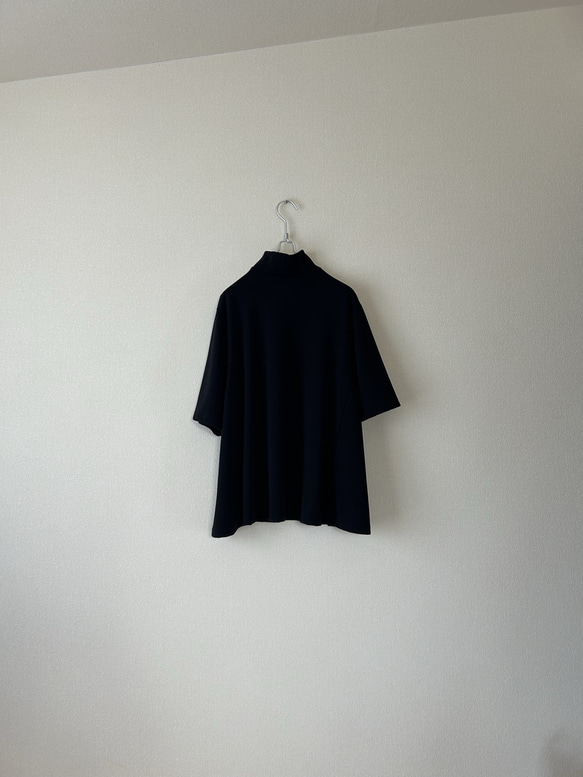 Aラインのニットトップス　ブラック　サイズ展開あり 8枚目の画像