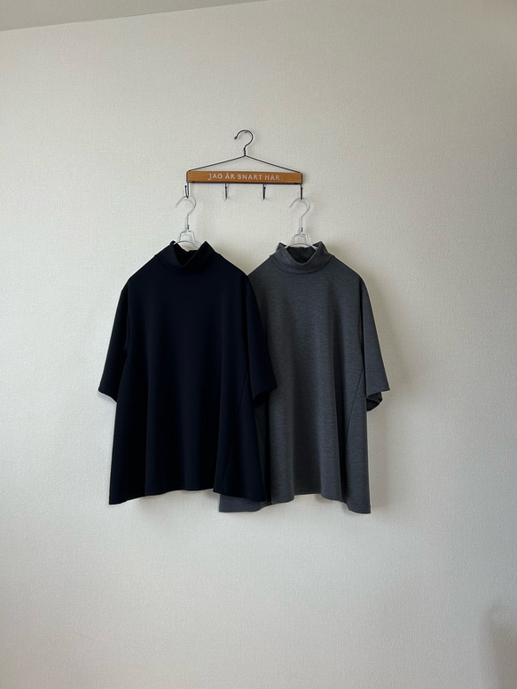 Aラインのニットトップス　ブラック　サイズ展開あり 10枚目の画像