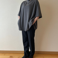 Aラインのニットトップス　ブラック　サイズ展開あり 4枚目の画像