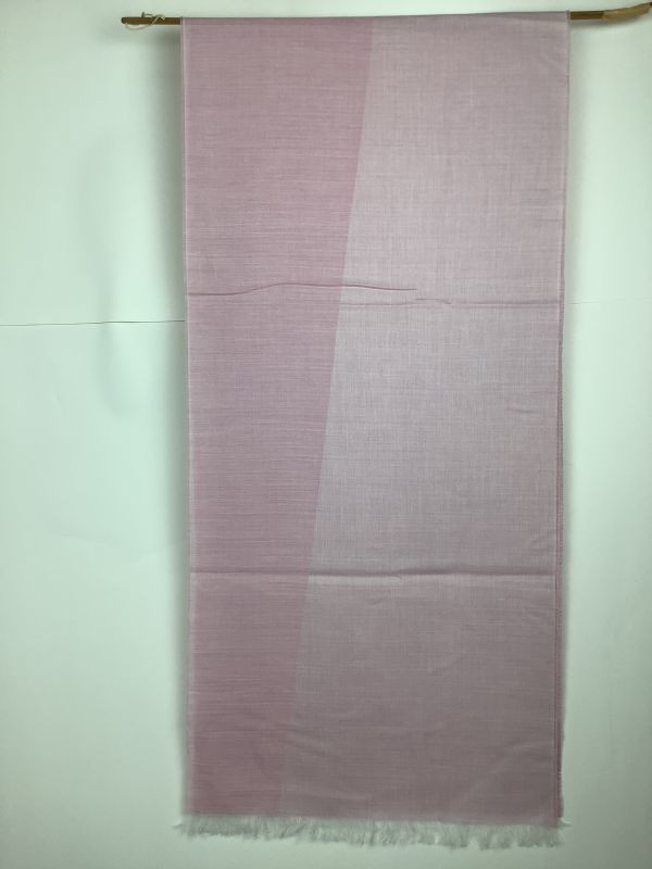 コチニール染　ジャガード織スカーフ　綿100％　43×185cm