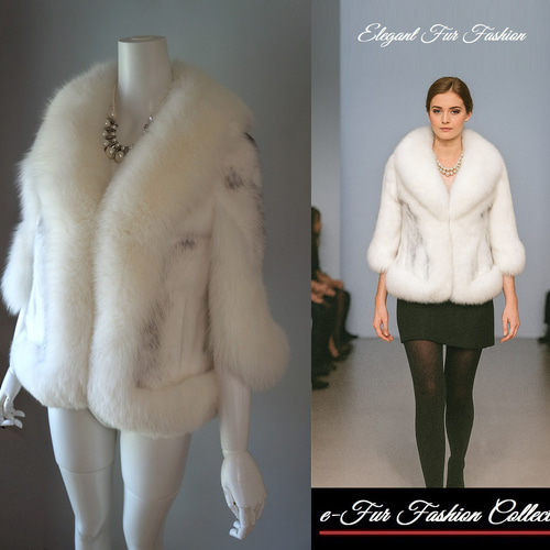 街角でひときわ目を引く☆大人可愛いホワイトフォックスファー×クロス