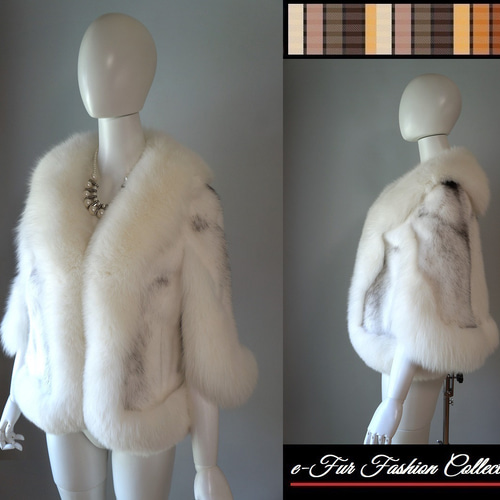 街角でひときわ目を引く☆大人可愛いホワイトフォックスファー×クロス