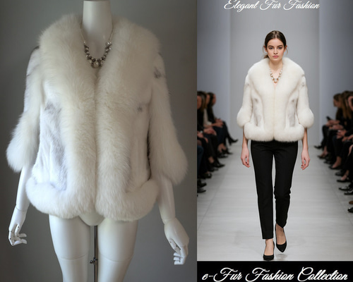 街角でひときわ目を引く☆大人可愛いホワイトフォックスファー×クロス