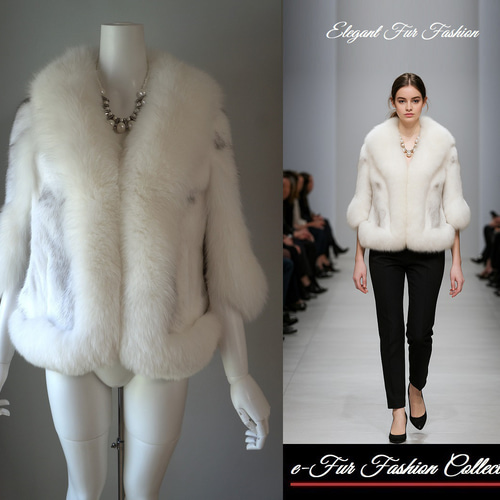 街角でひときわ目を引く☆大人可愛いホワイトフォックスファー×クロス