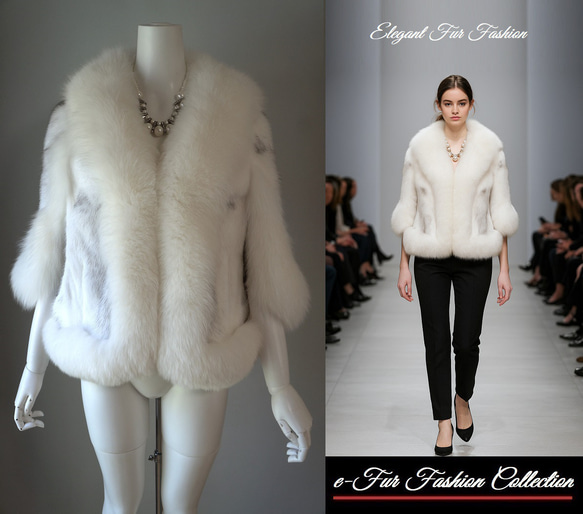 街角でひときわ目を引く☆大人可愛いホワイトフォックスファー×クロス